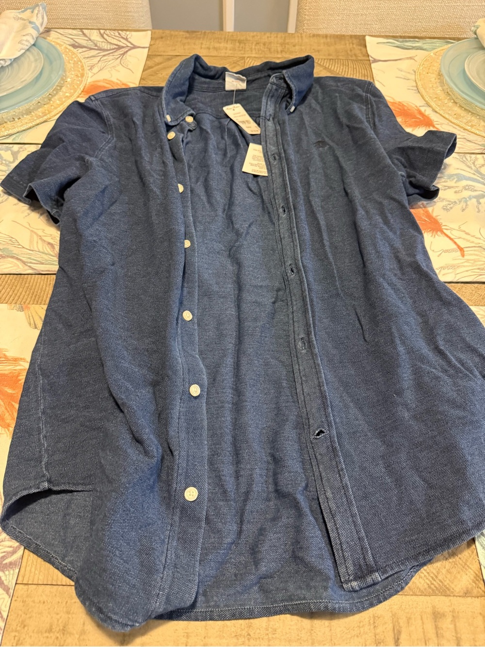 Brooks Brothers Blue Short Sleeve Casual Button-Down Shirt